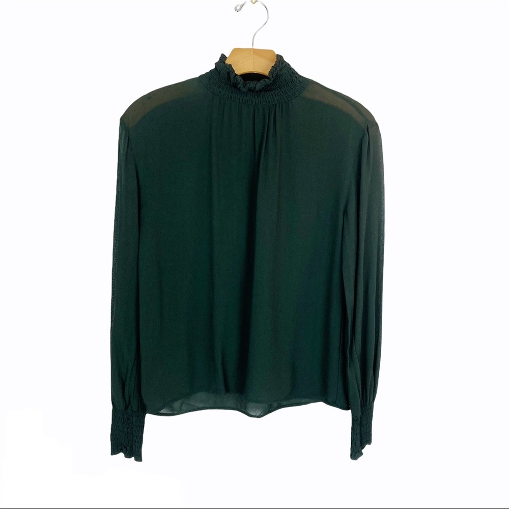 & Other Stories Ruffle Mock Neck Blouse Size 4